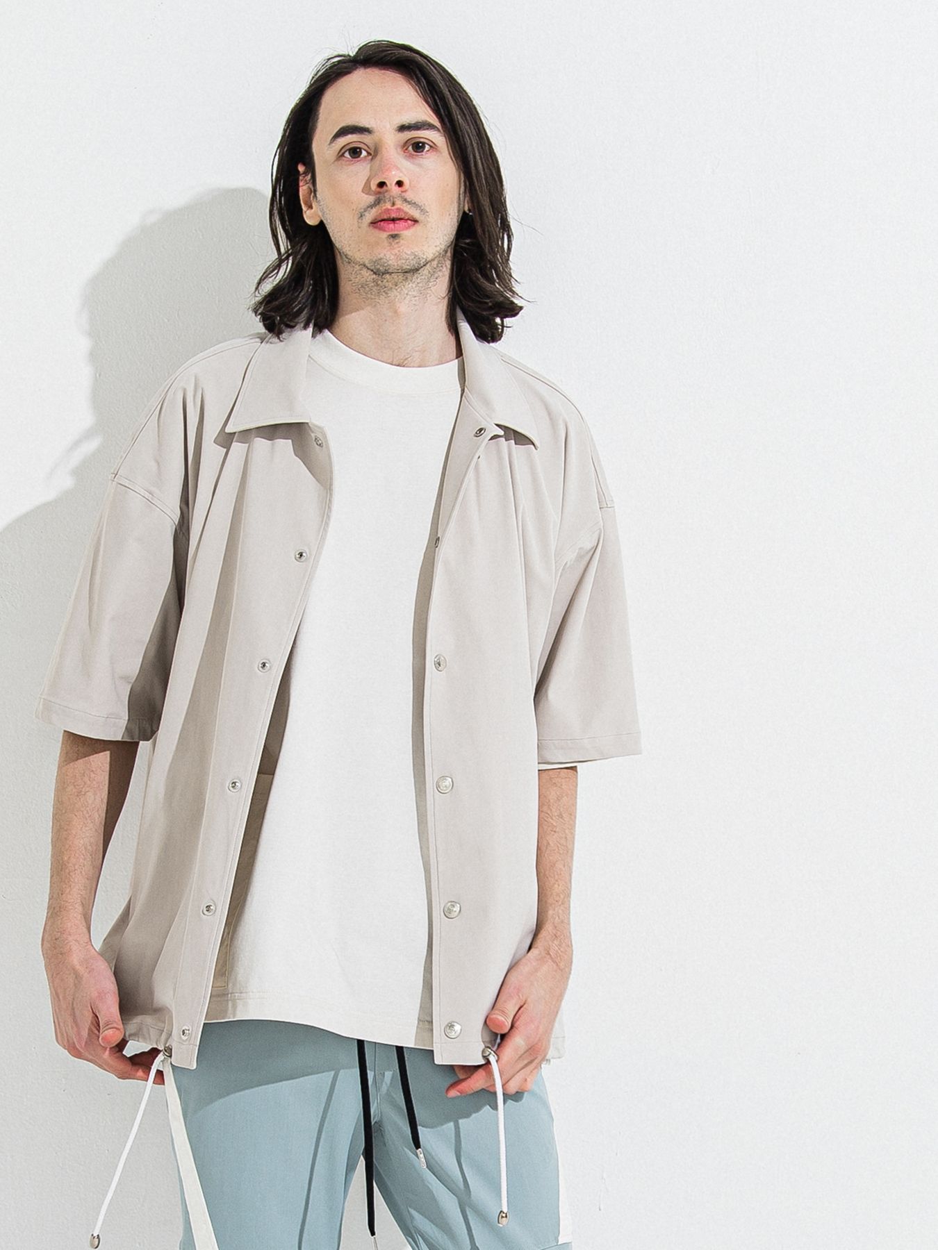 【予約品 】NYLON HALF COACH JACKET / グレージュ