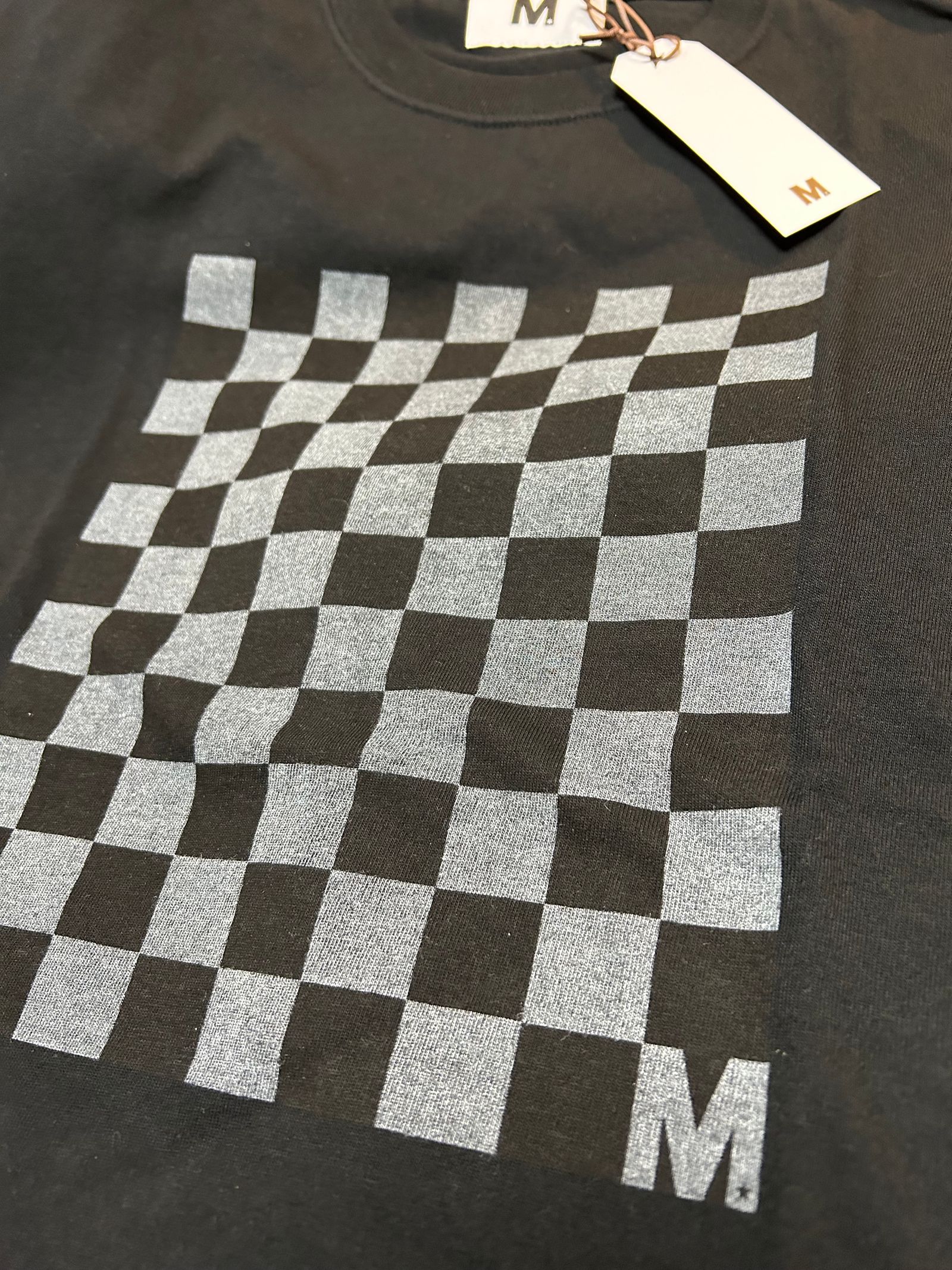 CHECKER FLAG TシャツBLACK 【M】