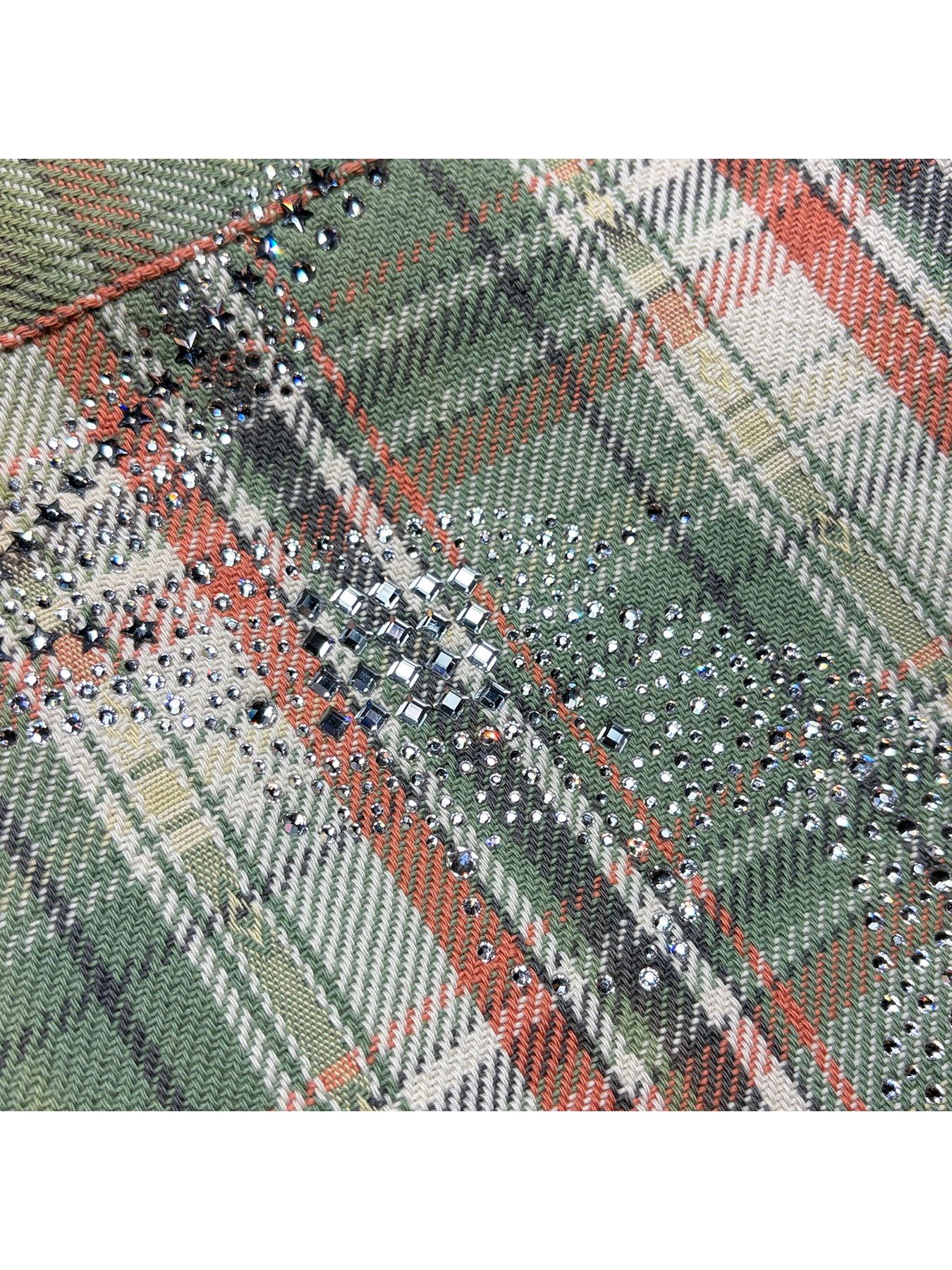 【予約品 3月9日(月) 18:00 締切】STUDS CHECK SH CRY / クリスタルクロスガン スタッズ チェックシャツ / レッド