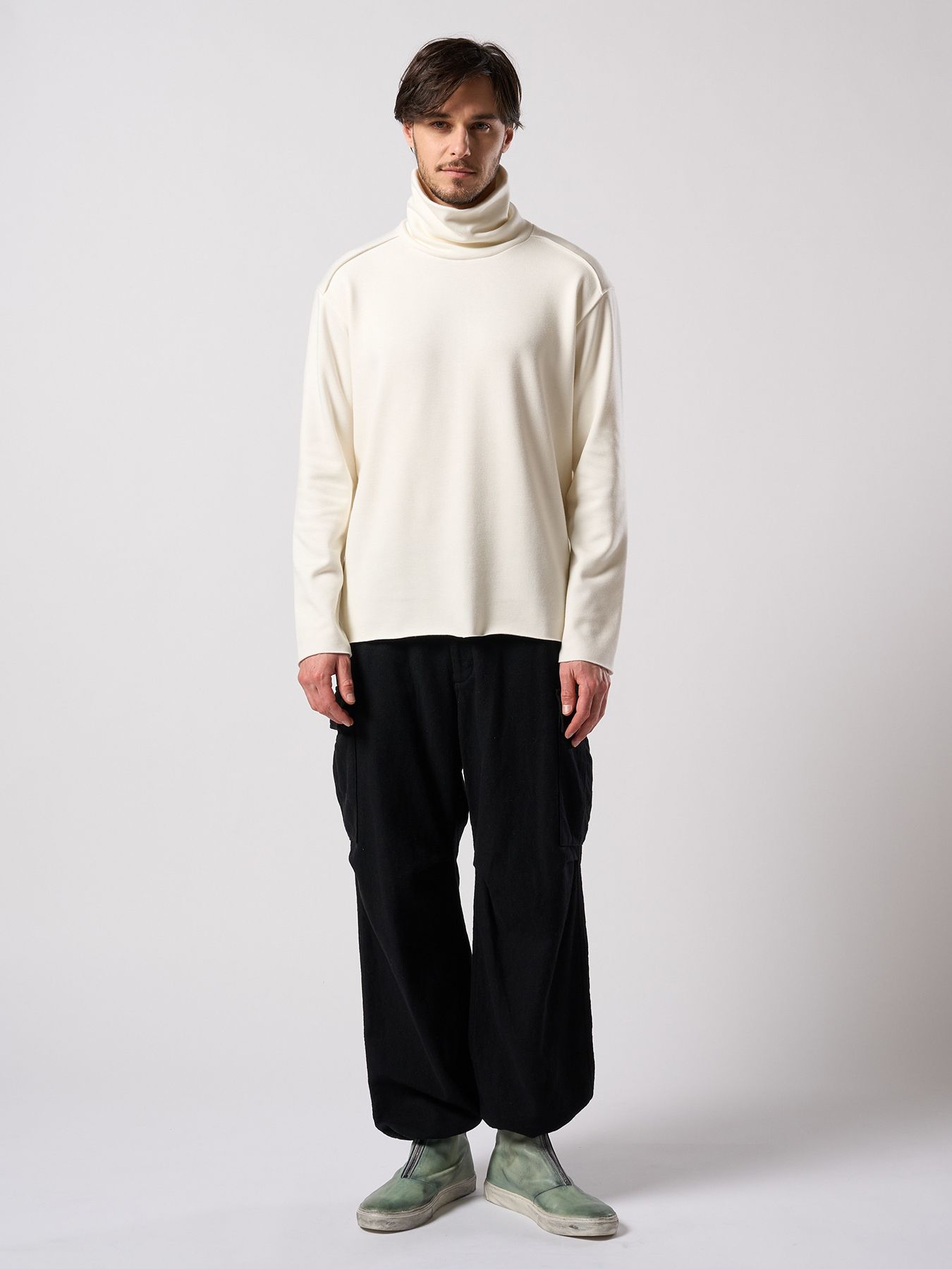 【予約品 4月19日(日) 18時締切】natural blend wool easy cargo / ナチュラルブレンドウール イージーカーゴパンツ / ブラック