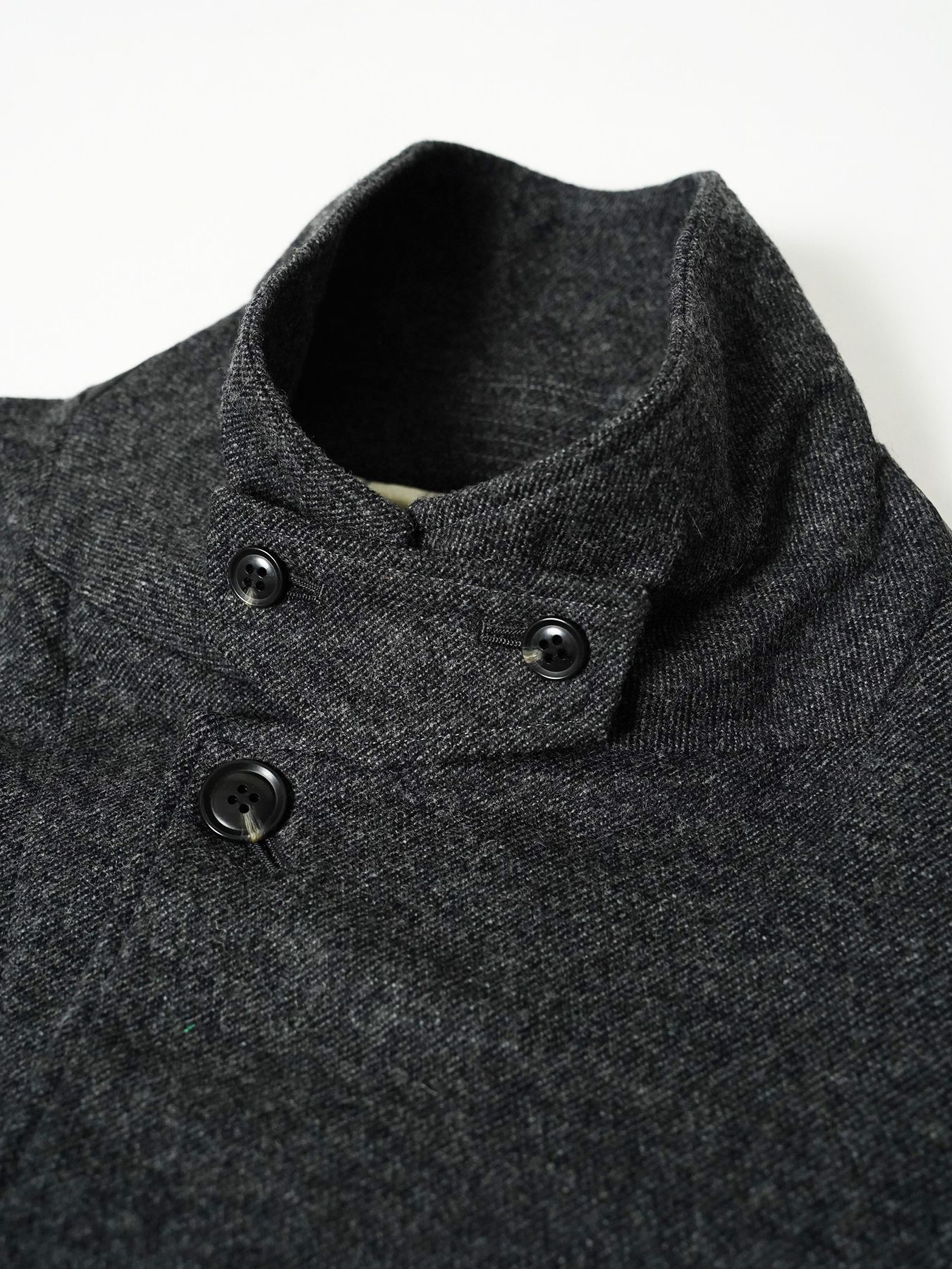 【予約品 7月5日(日) 締切】PEAK-JACKET / ウールジャケット / 杢チャコール