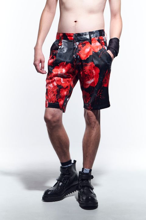 《予約品》 ShortSlacks スラックス FloraSatin / Black&Red 【kiryuyrik】 3月入荷予定