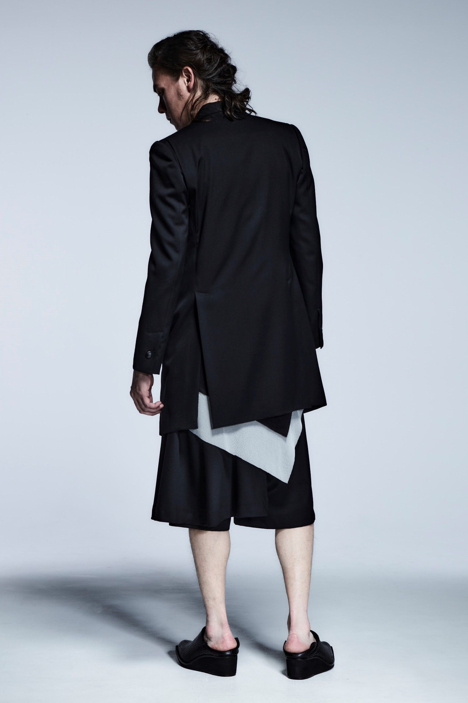 《予約品》 LayerdAsymmeT-Shirts Mesh+Mesh / Black&White 【kiryuyrik】 3月入荷予定