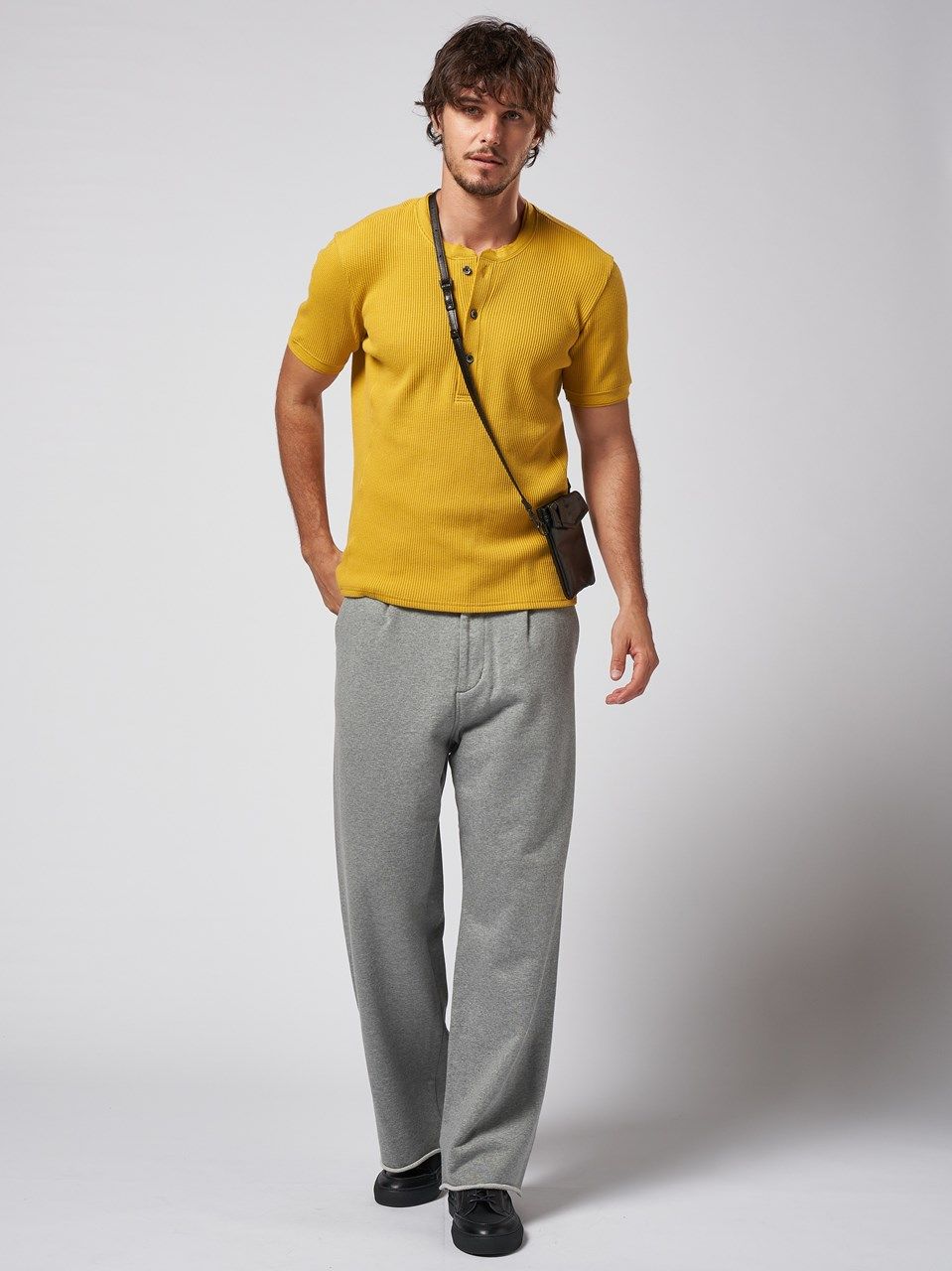 《予約品》 waffle henley / Tシャツ / イエロー