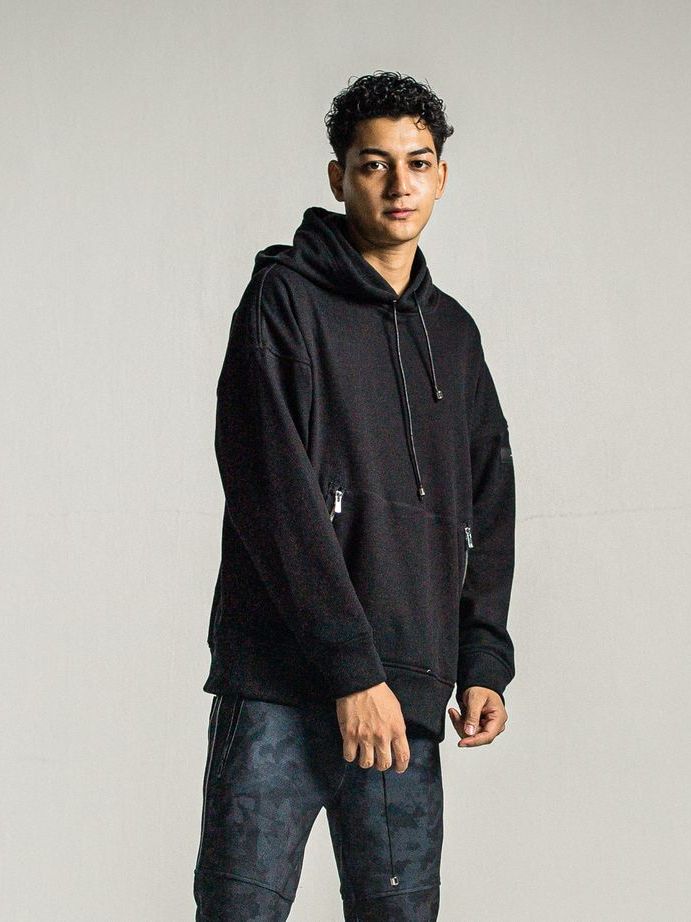 《予約9月1日18時締め》 shaggy fleece thermal pullover hoodie  / プルオーバーパーカー / ブラック