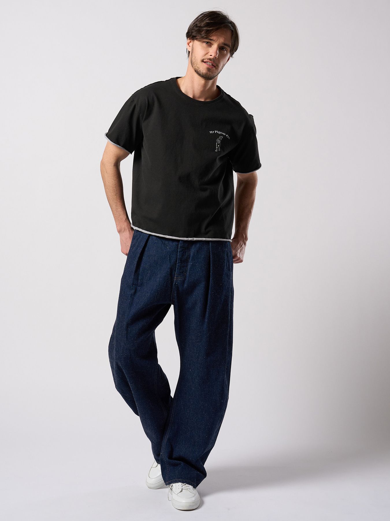 【予約品 4月19日(日) 18時締切】Ohta Design × wjk collaboration："relax" cut-off S/S / "relax" カットオフ ショートスリーブ / ブラック