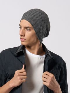 【予約品 9月23日(火) 締切】comfy 2-way knit watch / コンフィー 2ウェイ ニットワッチキャップ / チャコール