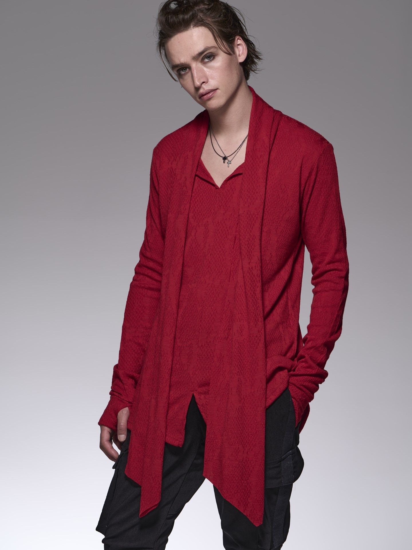 《予約品》 StoalShirt / パイソンジャガード織ストールシャツ / レッド