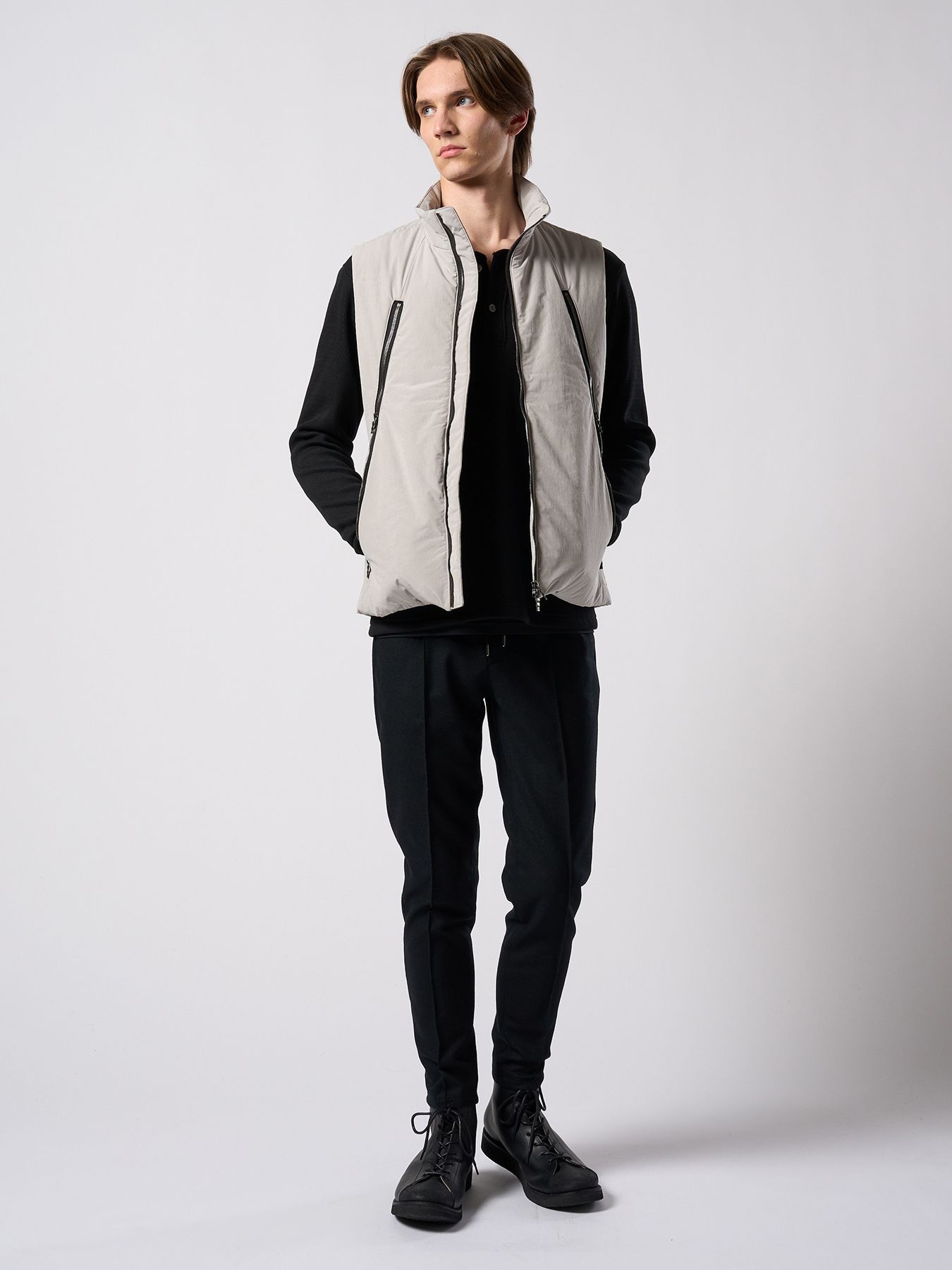 【予約品 4月19日(日) 18時締切】solid zip vest / ソリッド ジップベスト / フェードグレー