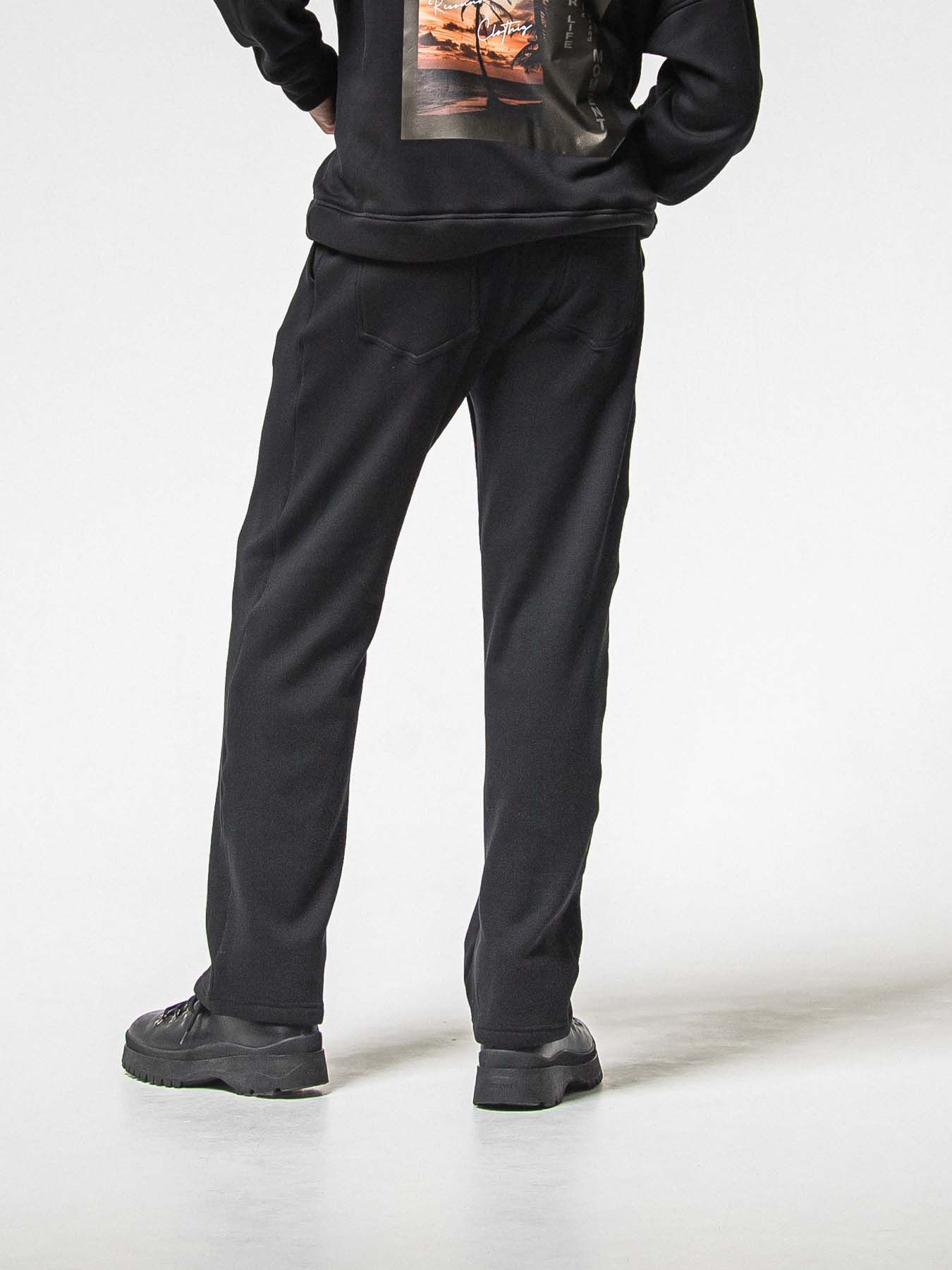 【予約品 8月31日(日) 締切】 VELOURS FLEECE WIDE TUCK PANTS / ベロアフリース ワイドタックパンツ / ブラック