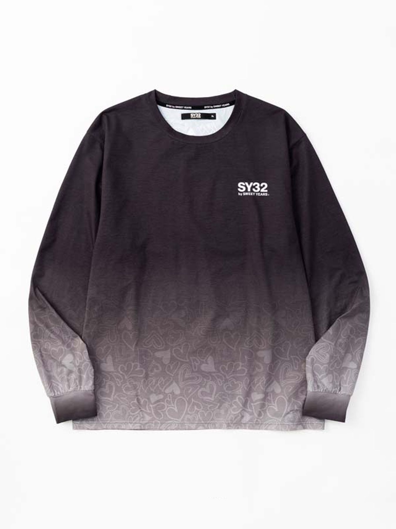 HEART GRADATION L/S TEE / ハートグラデーション ロングスリーブTシャツ / ブラック【SY32 by SWEET YEARS】