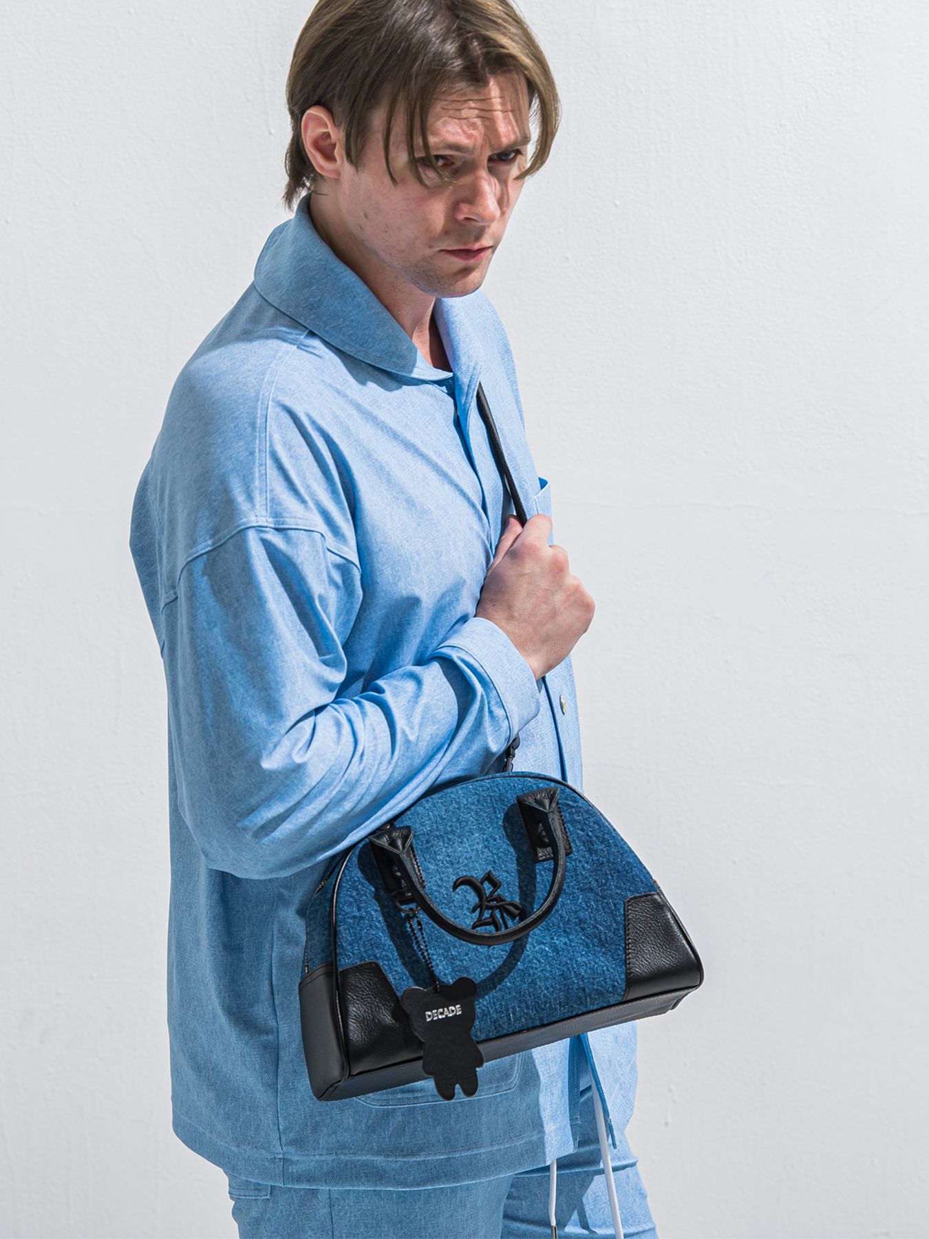 【予約品 2月15日(日) 18:00 締切】DECADEコラボ DENIM MINI BOSTON BAG / デニムミニボストンバッグ / デニム