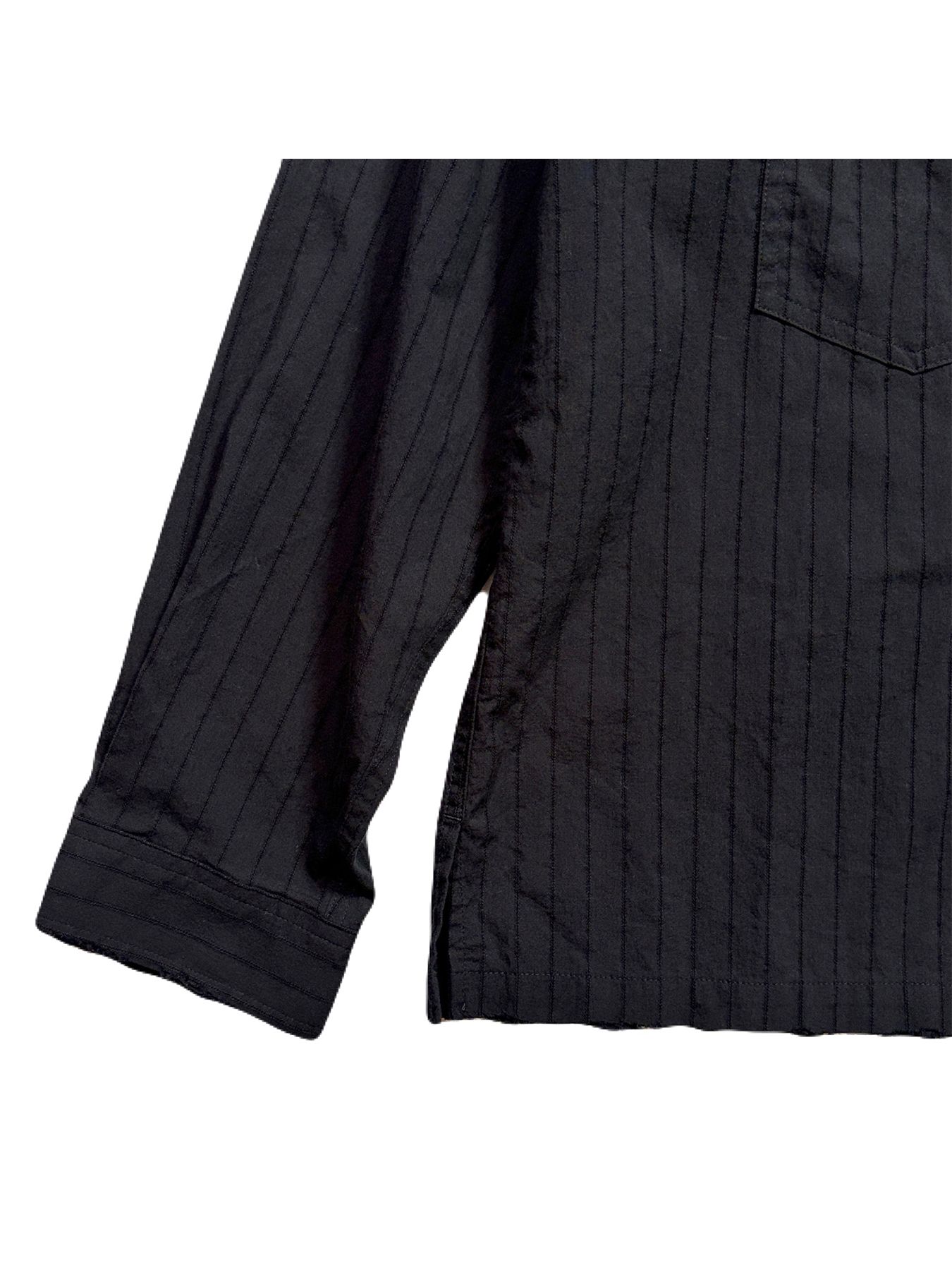 【予約品 8月23日(日) 締切】STRIPES SHIRT FLOWER / ブラック