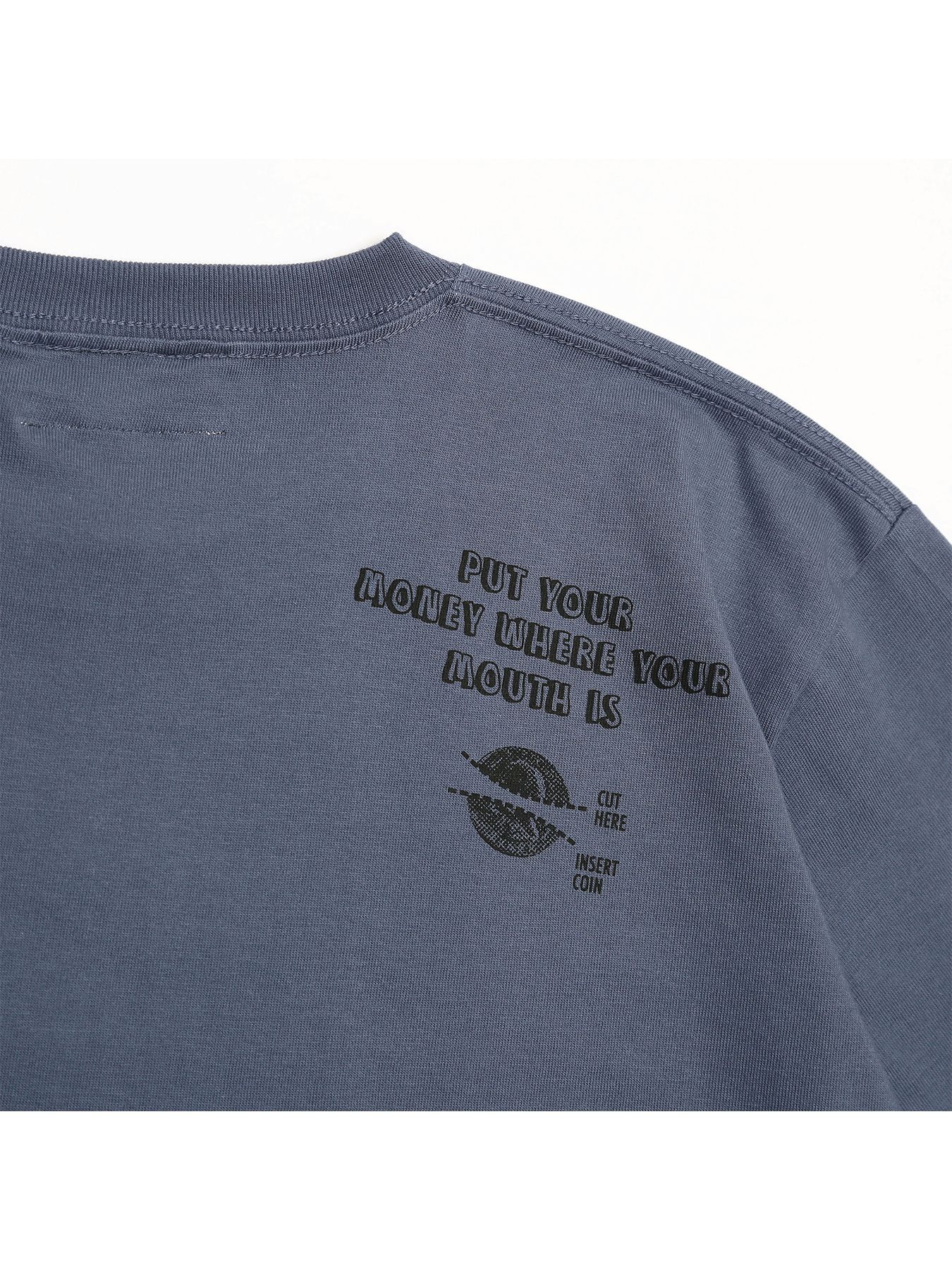 NOT-MOUTH TEE / プリントTシャツ / フェードインディゴ【QUOLT】
