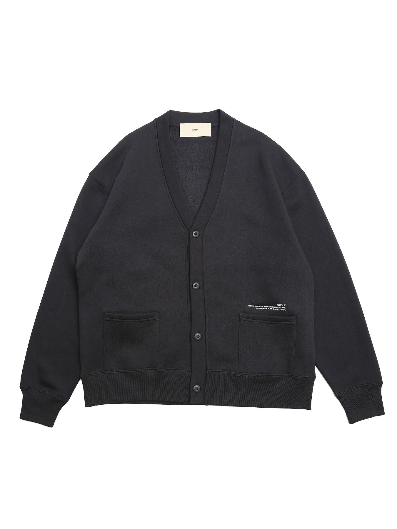 SWEAT CARDIGAN / BLACK【QUOLT】