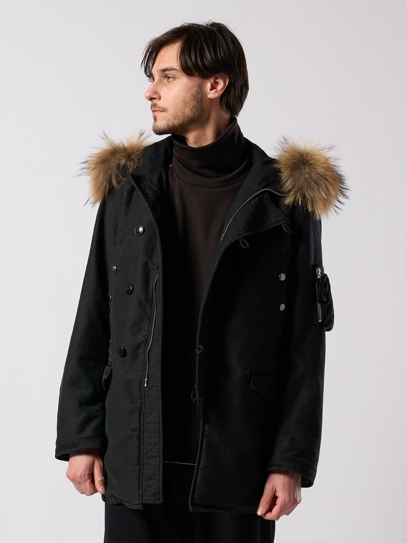 【予約品 4月19日(日) 18時締切】heavy moleskin N-3B/ ヘビーモールスキン N3B / ブラック