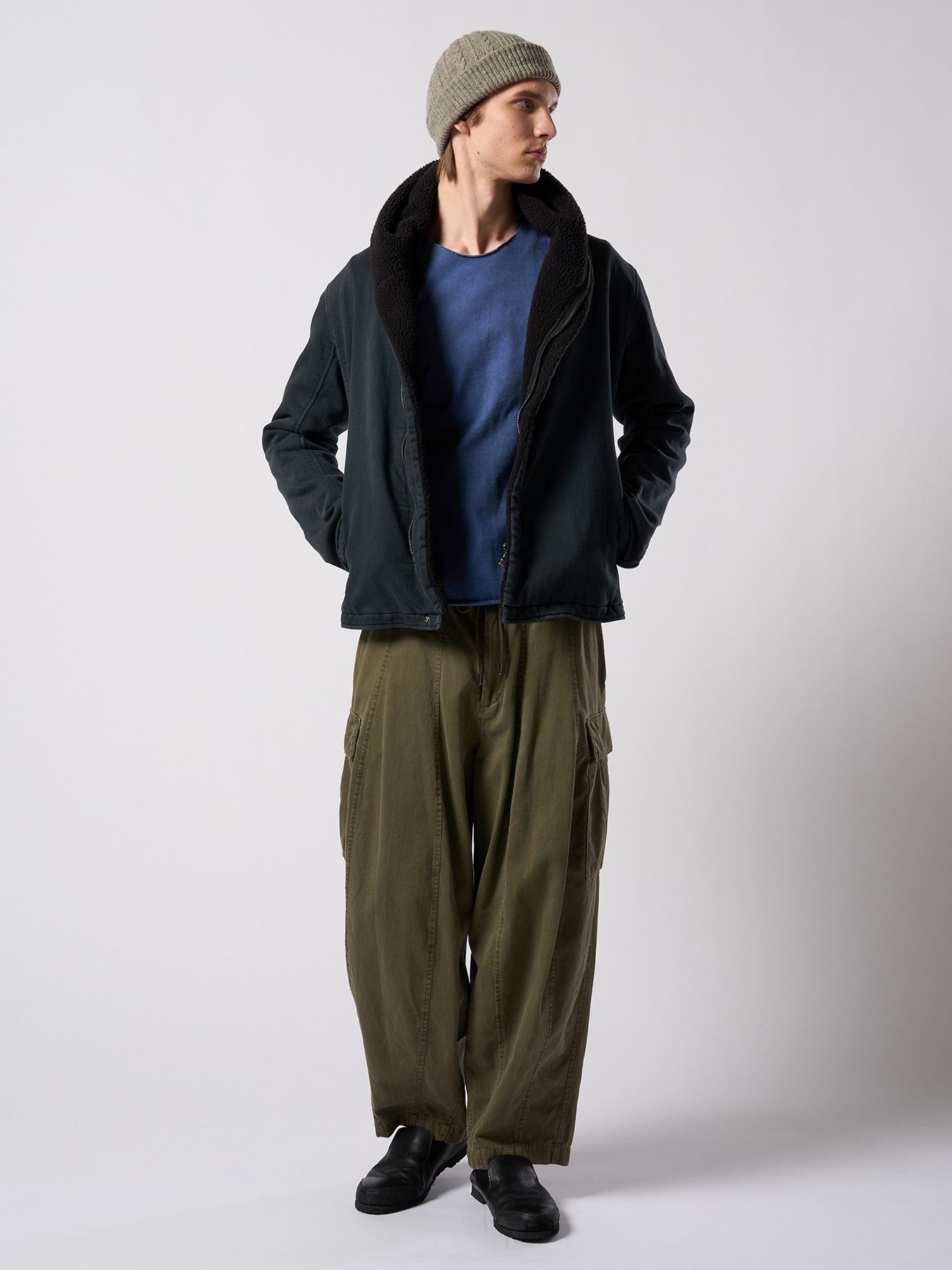 【予約品 4月19日(日) 18時締切】tight jersey cut-off L/S / タイトジャージー カットオフ ロングスリーブ / ダークネイビー