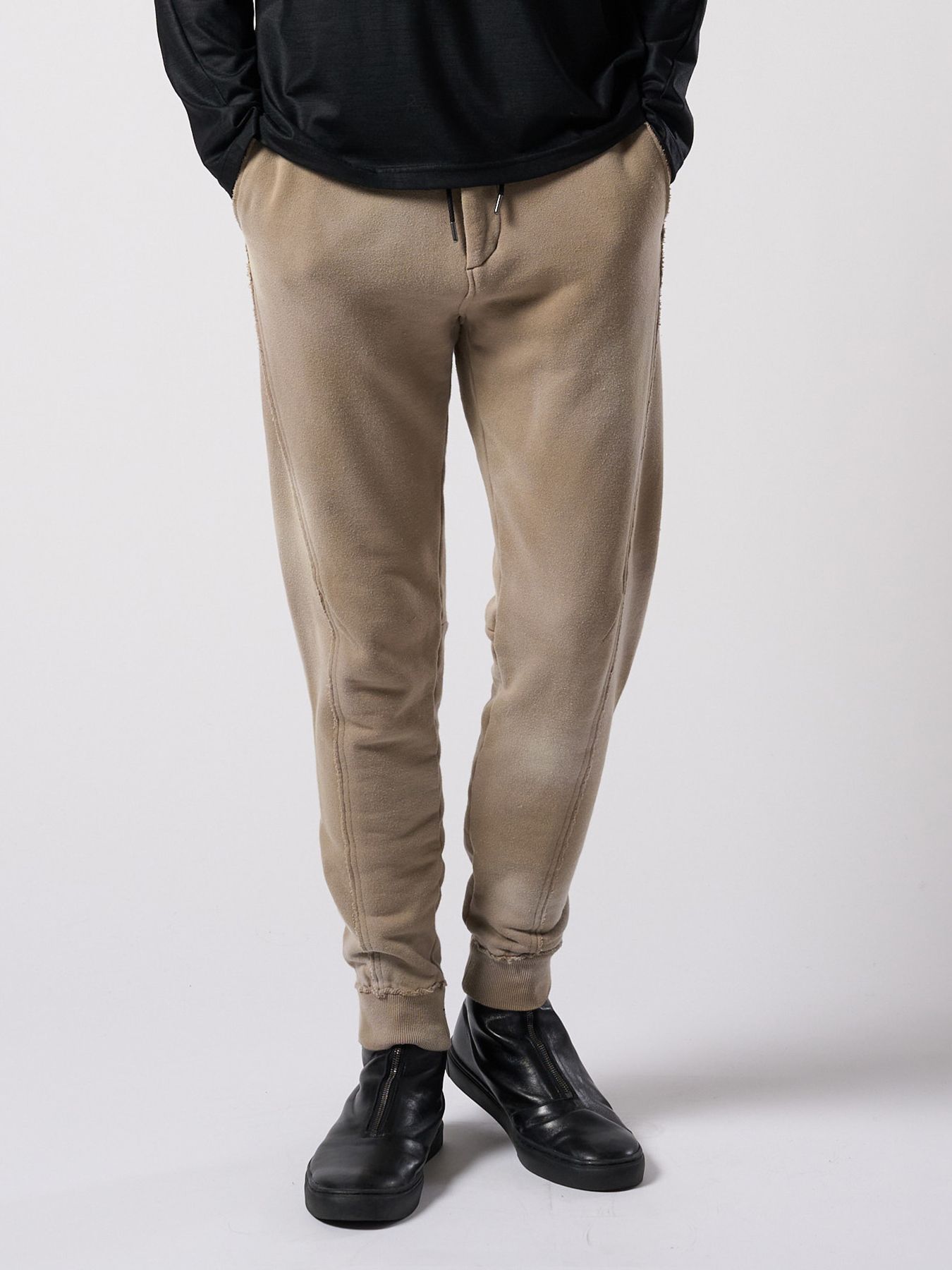 【予約品 4月19日(日) 18時締切】fade switching rib sweat pants / フェードスイッチング リブスウェットパンツ / フェードベージュ