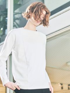 3素材コンビネーション 長袖 TシャツWHITE【5351 POUR LES HOMMES】