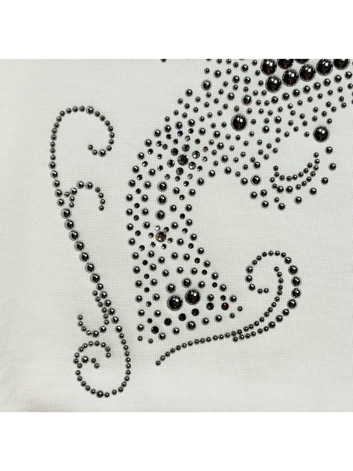 【予約品 3月9日(月) 18:00 締切】CROSSGUN METAL L/S T / メタル&クリスタルクロスガン ロンT / ホワイト