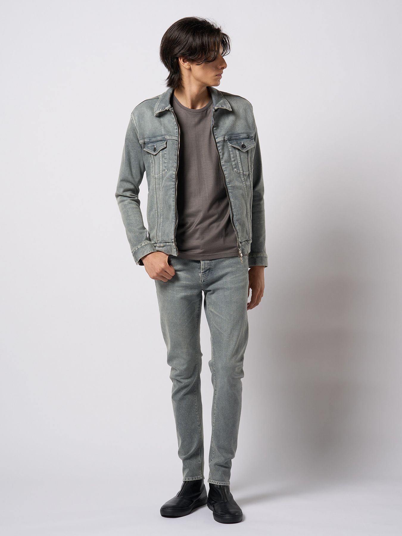 【予約品 9月23日(火) 締切】denim zip blouson / デニムジップブルゾン / アイスグレー