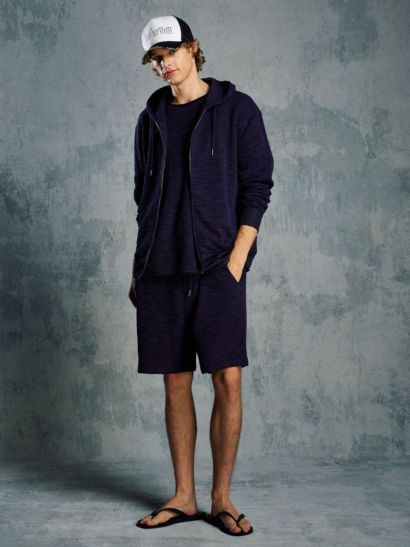 【予約品 1月25日(日) 締切】muta × wjk collection："w"uta cut-off mesh cap / "w"uta カットオフ メッシュキャップ / ブラック×ホワイト