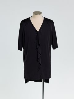 【予約品 10月26日(日) 締切】KIMONO Frill T-Shirt / 着物スリーブ フリルTシャツ / ブラック