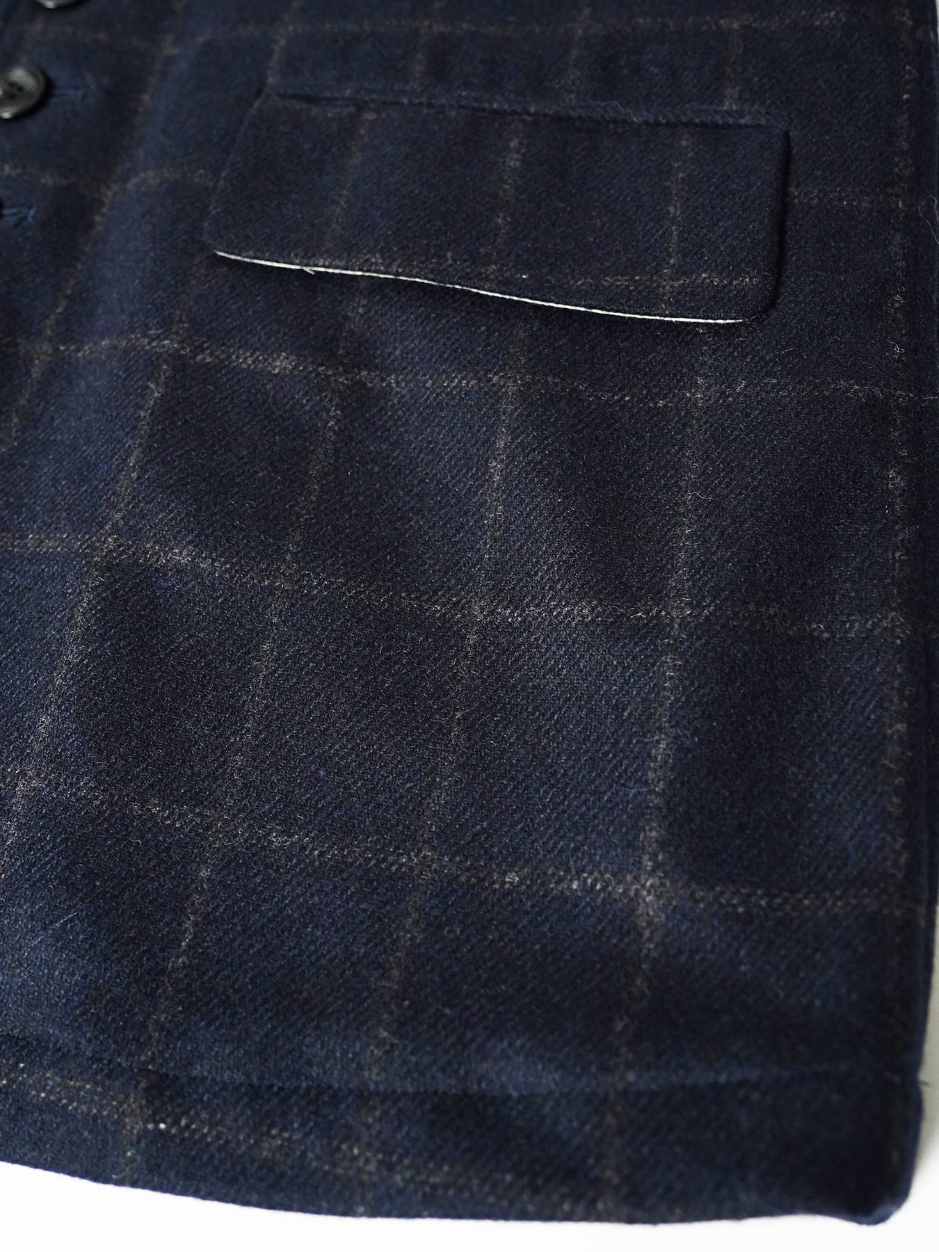 【予約品 7月5日(日) 締切】PEAK-JACKET windowpane / ウィンドーペイン ウールジャケット / ネイビーチェック