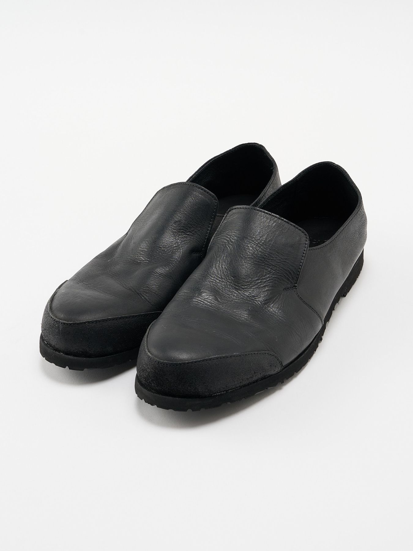 【予約品 9月23日(火) 締切】combination slip-on shoes / コンビネーション スリッポンシューズ / ブラック