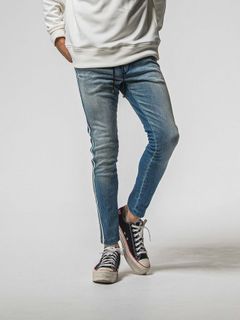 【予約品 8月31日(日) 締切】EX DENIM JERSEY BLINDLINE PT / EXデニムジャージ ブラインドラインパンツ / ライトインディゴ