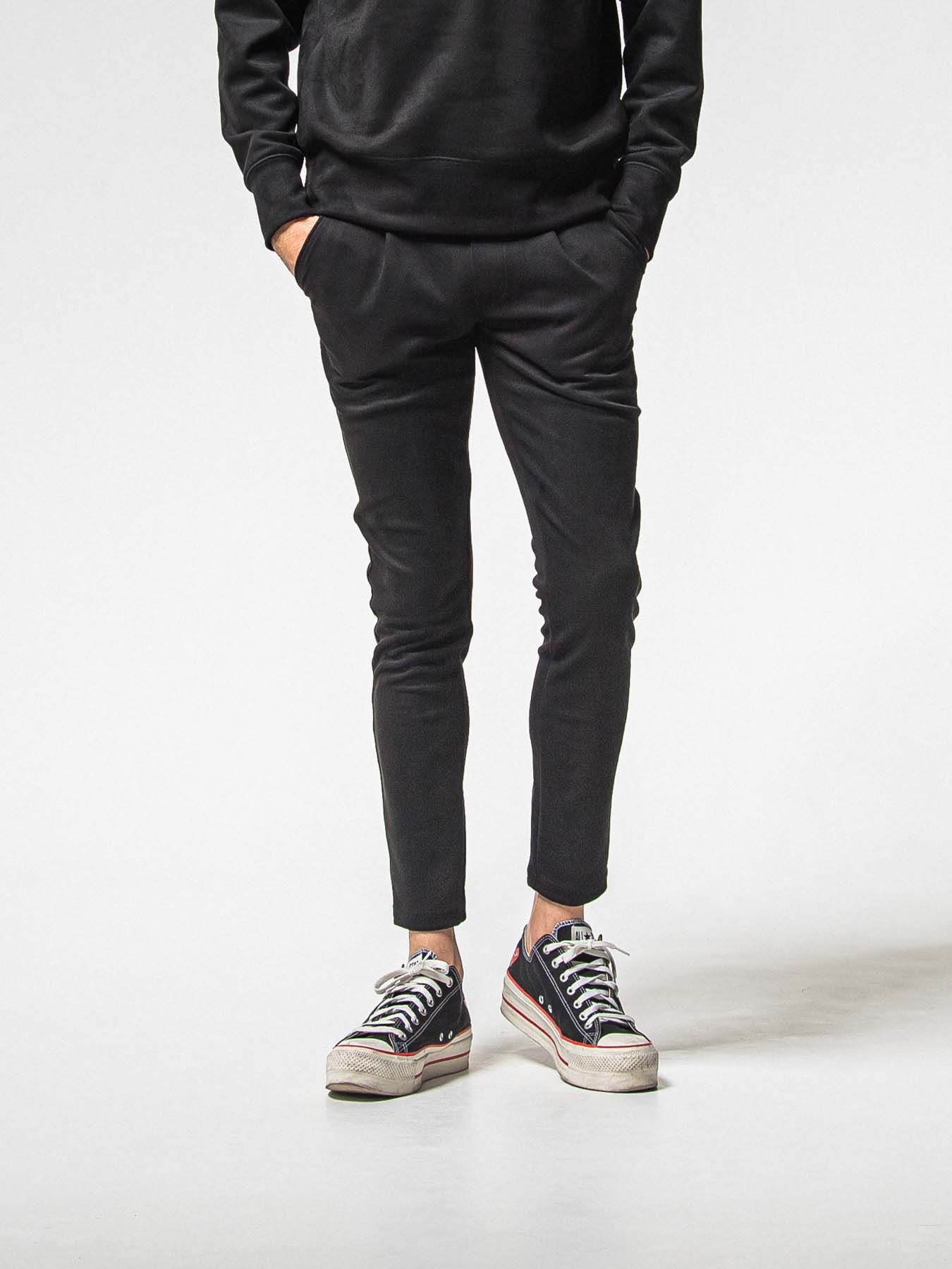 【予約品 8月31日(日) 締切】CHRIS EASY SUEDE TUCK PANTS / クリス イージー スウェードタックパンツ / ブラック