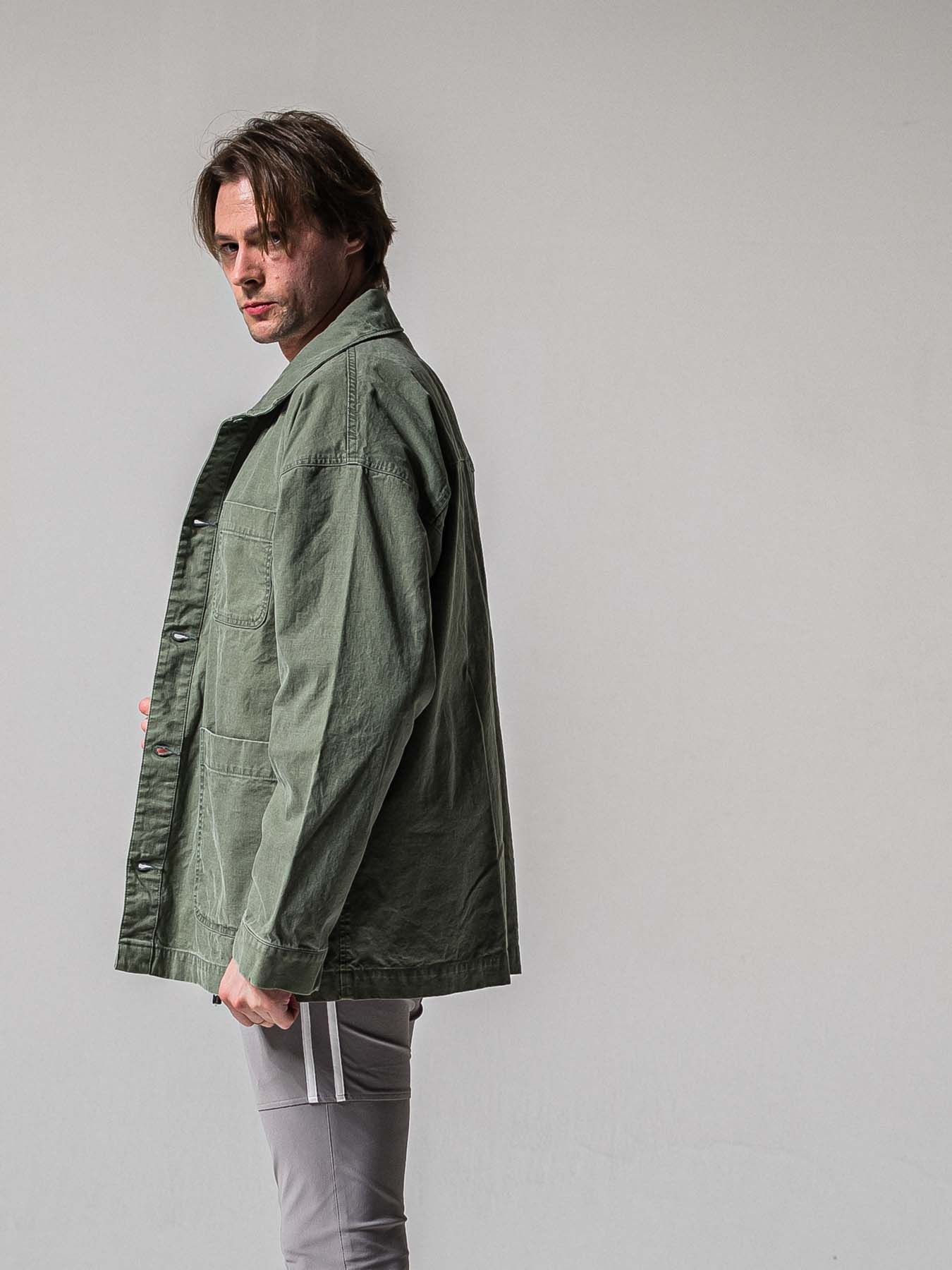 【予約品 11月16日(日) 締切】RC COVER ALL / ミリタリーキャンバス カーバーオールジャケット / ダークカーキ