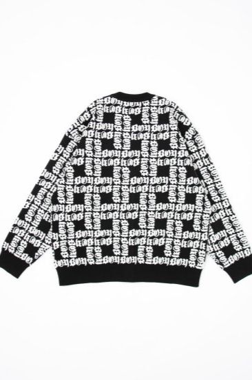 BOY LOGO PATTERNED KNIT CARDIGAN/ ブラック 【BOY LONDON】