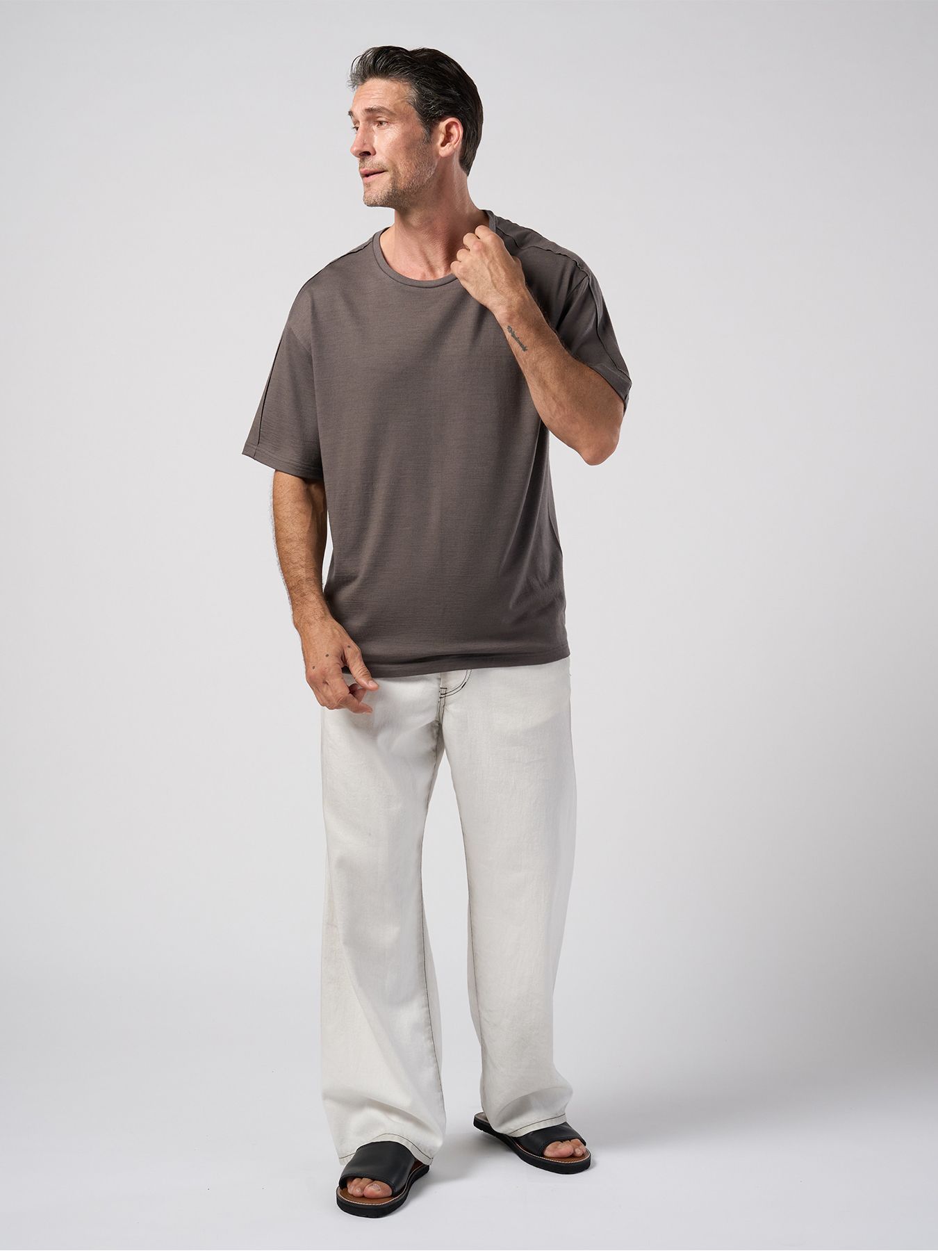【予約品】super100's wool jersey S/S / Super100'sウール ハイゲージシングルジャージー ショートスリーブカットソー / スチールグレー