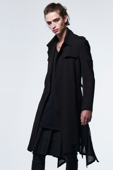 《予約品》 UnconSingleTrenchCoat / ブラック 【kiryuyrik】 2023年5月以降入荷予定