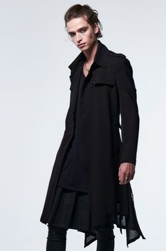 《予約品》 UnconSingleTrenchCoat / ブラック 【kiryuyrik】 2023年5月以降入荷予定
