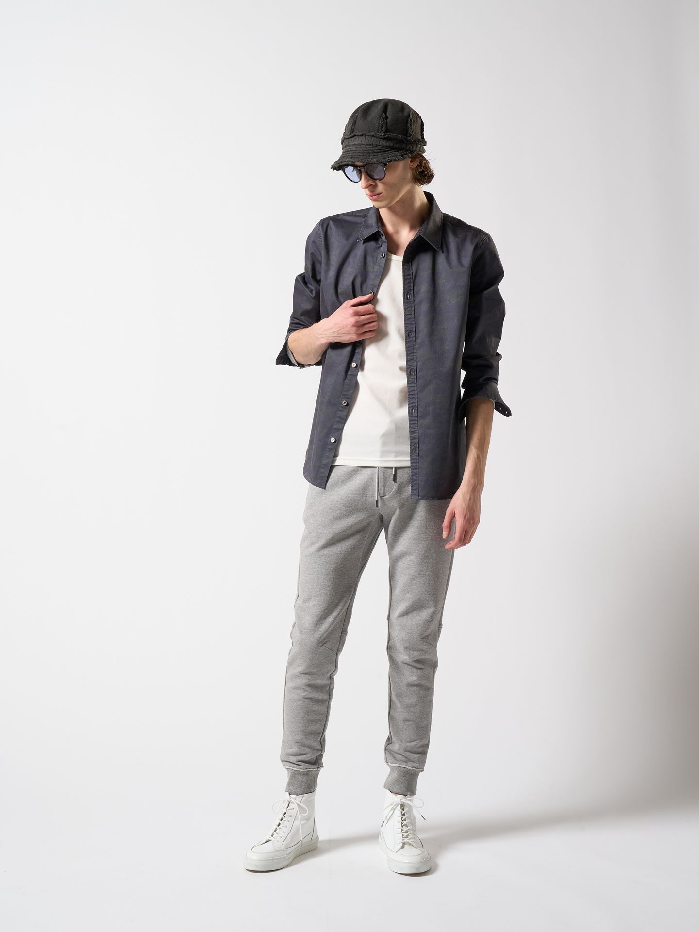 【予約品】 basic rib sweat pants / スウェットパンツ / グレー