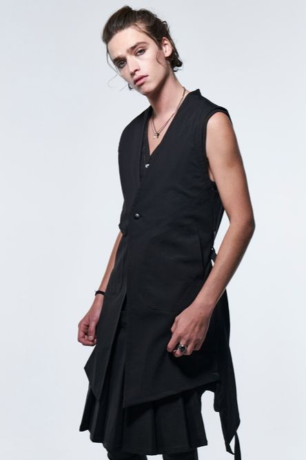 《予約品》 CoatingLongVest / ブラック 【kiryuyrik】 2023年3月以降入荷予定