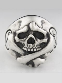 【受注生産品】 Cry Baby Cross Bone Skull Ring / スカルリング