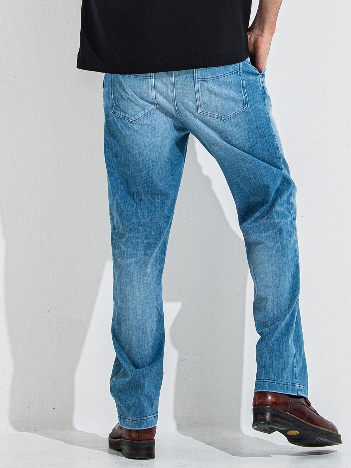 DENIM JERSEY WIDE PT / デニムジャージワイドパンツ / ライトインディゴ