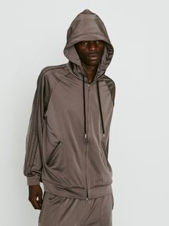 【予約品  】SATIN LINE HOODIE / サテン ラインフーディー / グレー