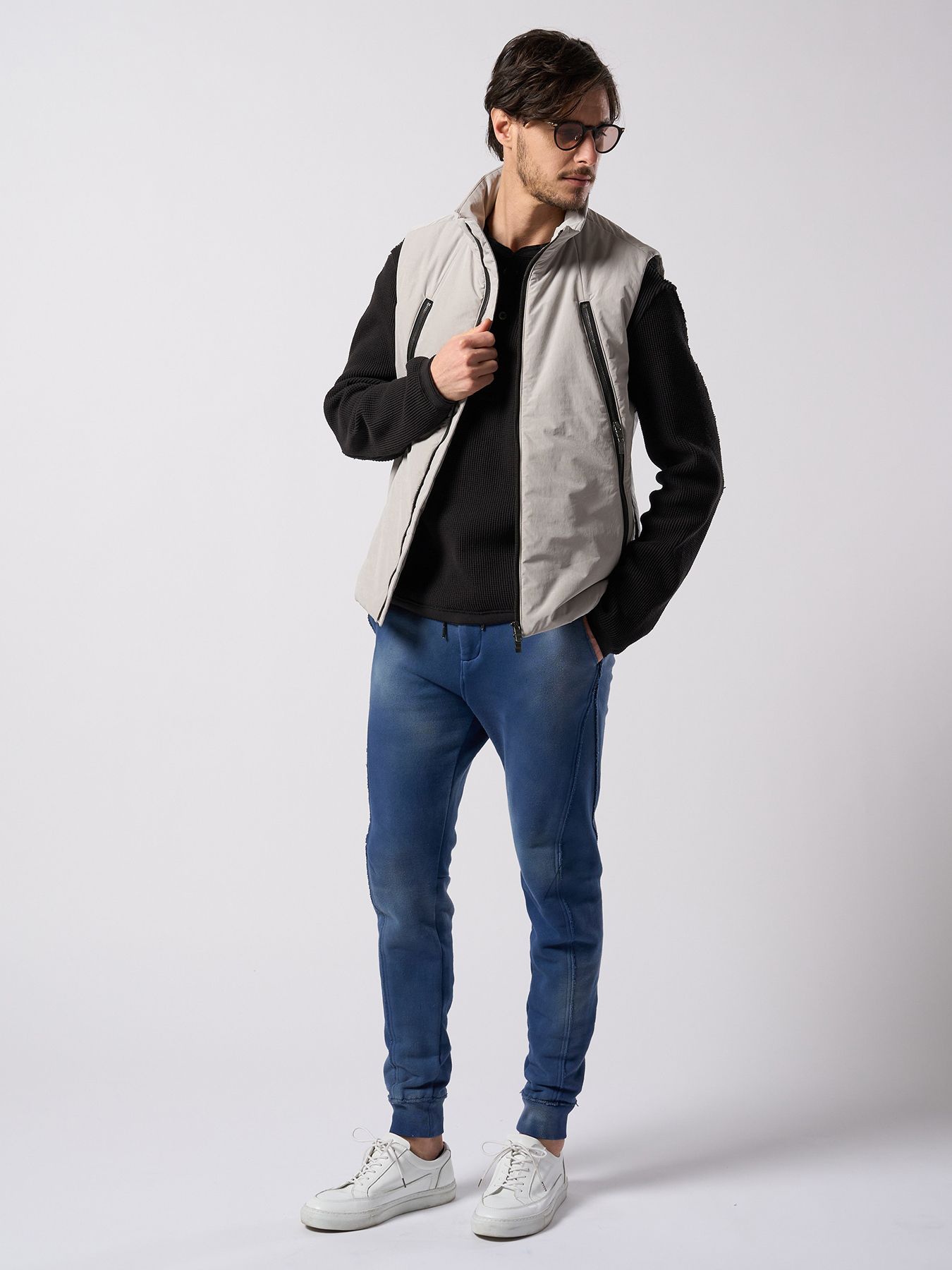 【予約品 4月19日(日) 18時締切】solid zip vest / ソリッド ジップベスト / フェードグレー