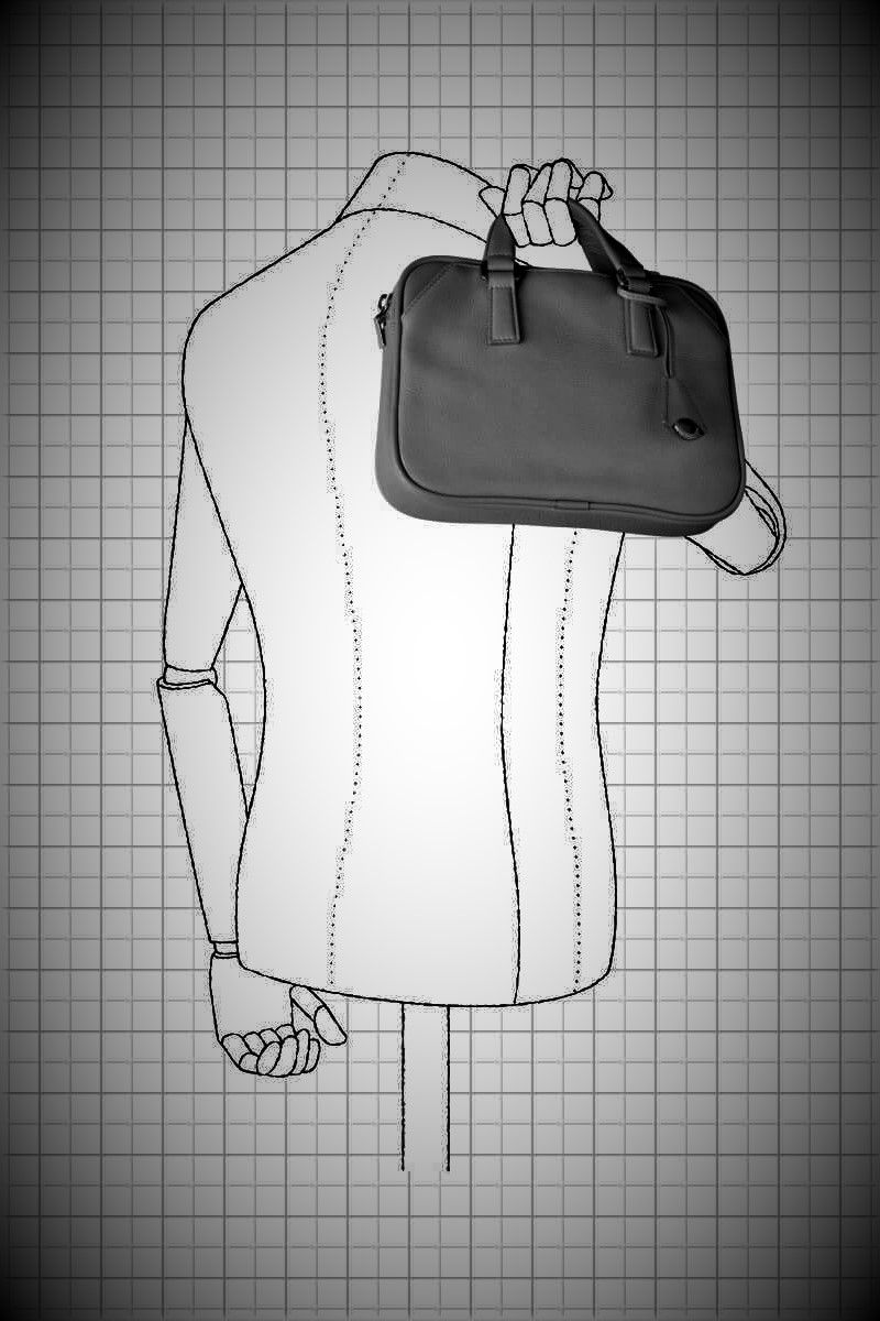 コンパクトブリーフ Shrink Leather / ペールブルー 【aniary】