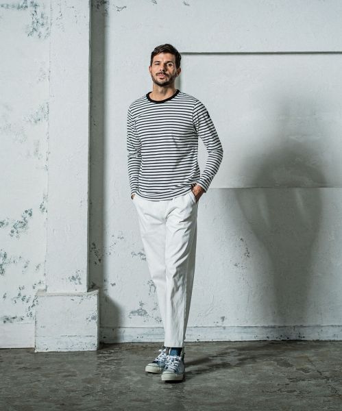 《予約11月17日19時締め》 EX denim jersey  WIDE PT / ワイドパンツ / ホワイト