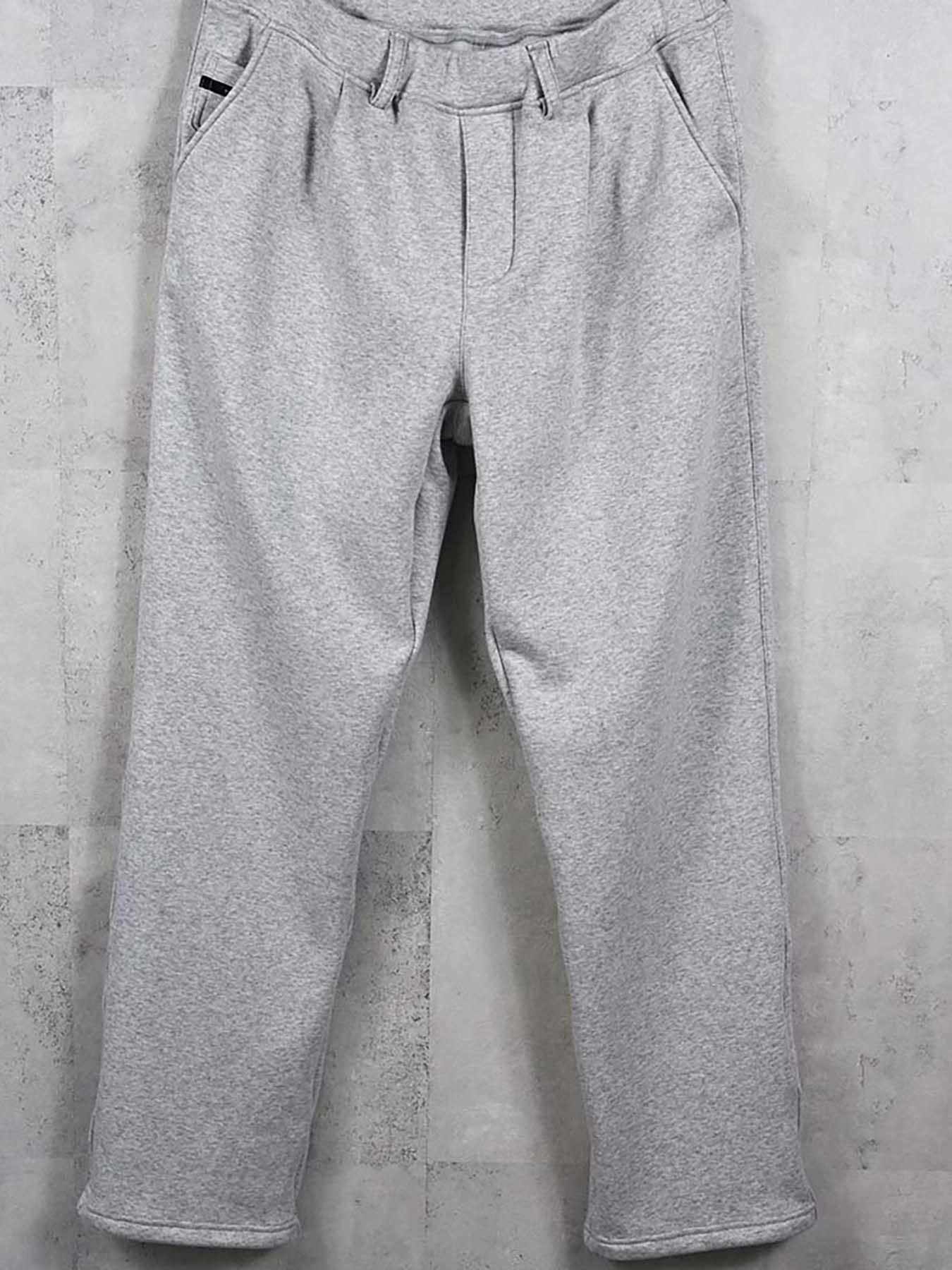 【予約品 8月31日(日) 締切】 VELOURS FLEECE WIDE TUCK PANTS / ベロアフリース ワイドタックパンツ / グレー