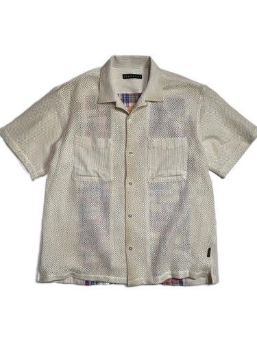 《予約品8月31日 23時55分締め》 BACK CHECK SH / チェックシャツ / ホワイト 【roarguns 】 2024年3月入荷予定