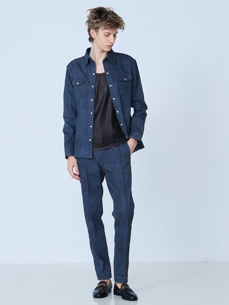 長袖 デニムシャツ インディコ5351
