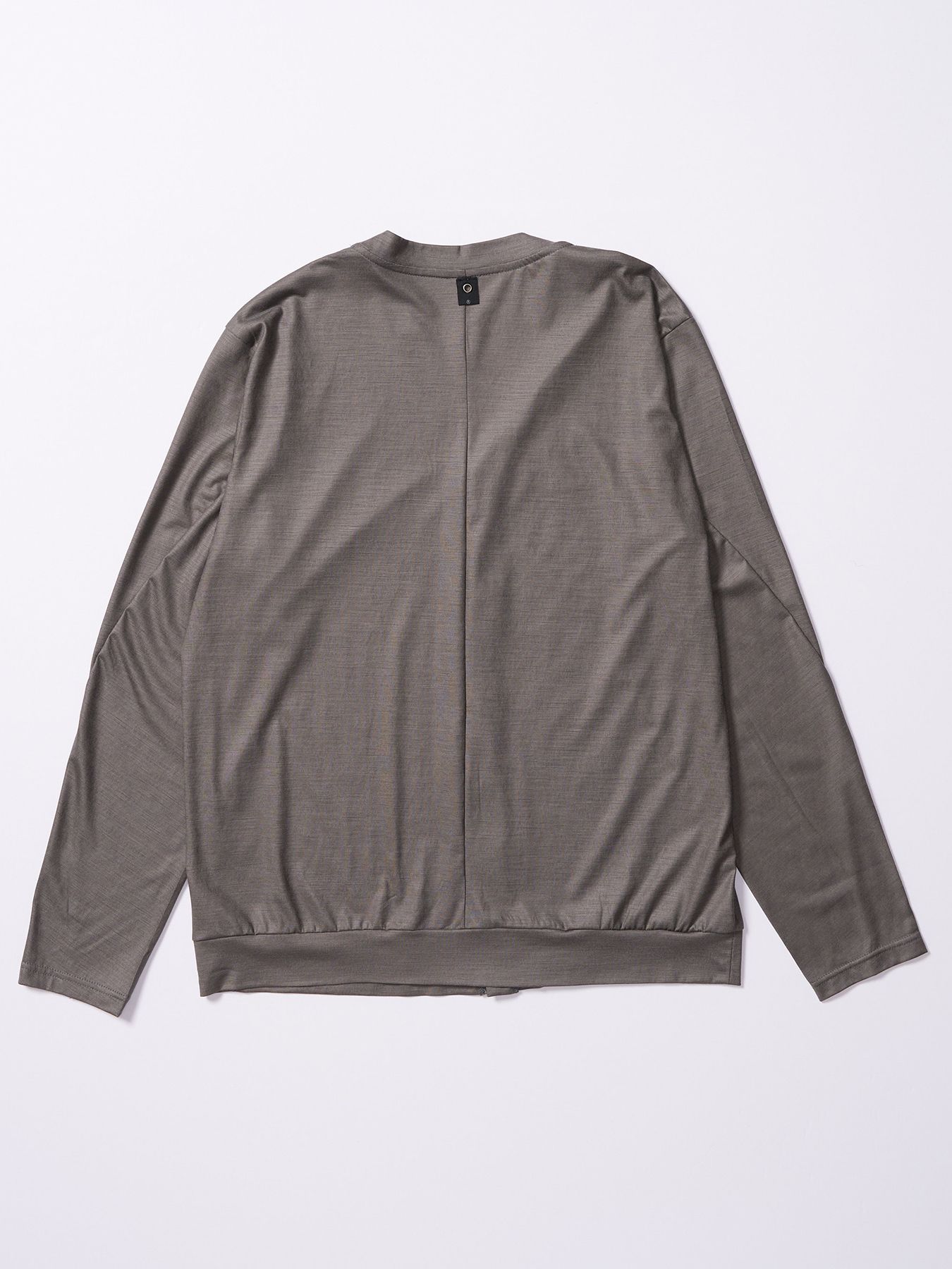 【予約品 4月19日(日) 18時締切】ex.comfy wool middle cardigan / メリノウールジャージー カーディガン / スチールグレー