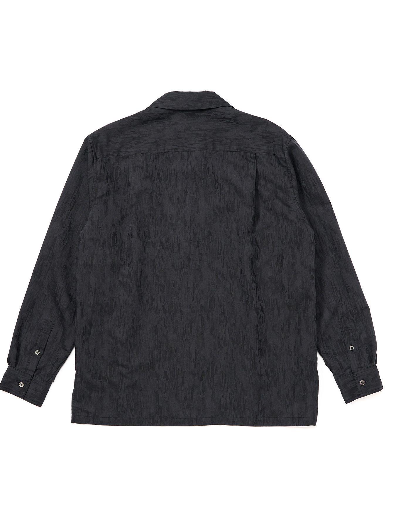 【予約品 9月23日(火) 締切】jacquard open collar shirt / ジャガード オープンカラーシャツ / ブラック