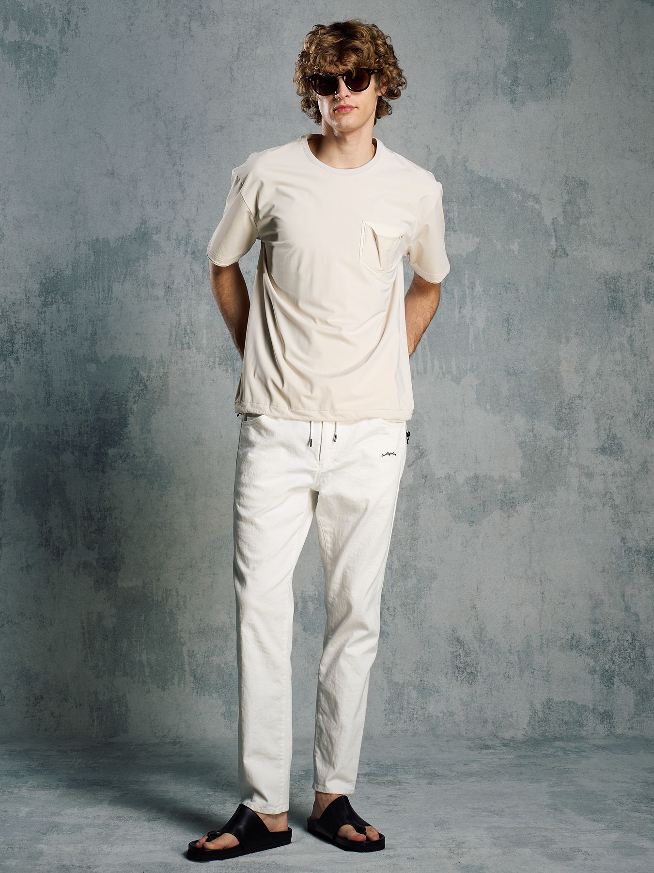 【予約品 1月25日(日) 締切】thin denim easy / シンデニム イージーパンツ / ホワイト